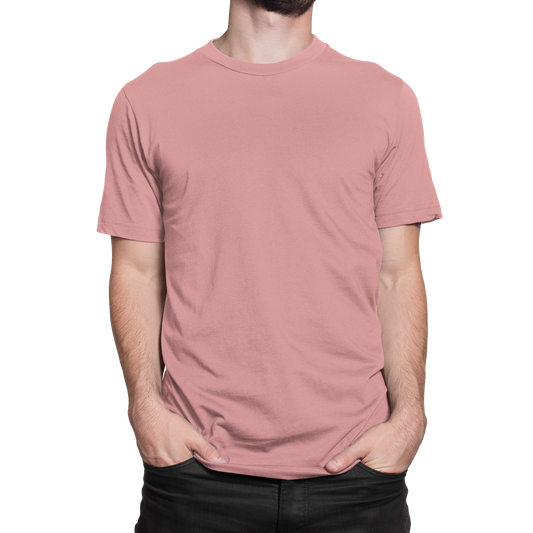 Plain Peachy Pink Round Neck T-Shirt