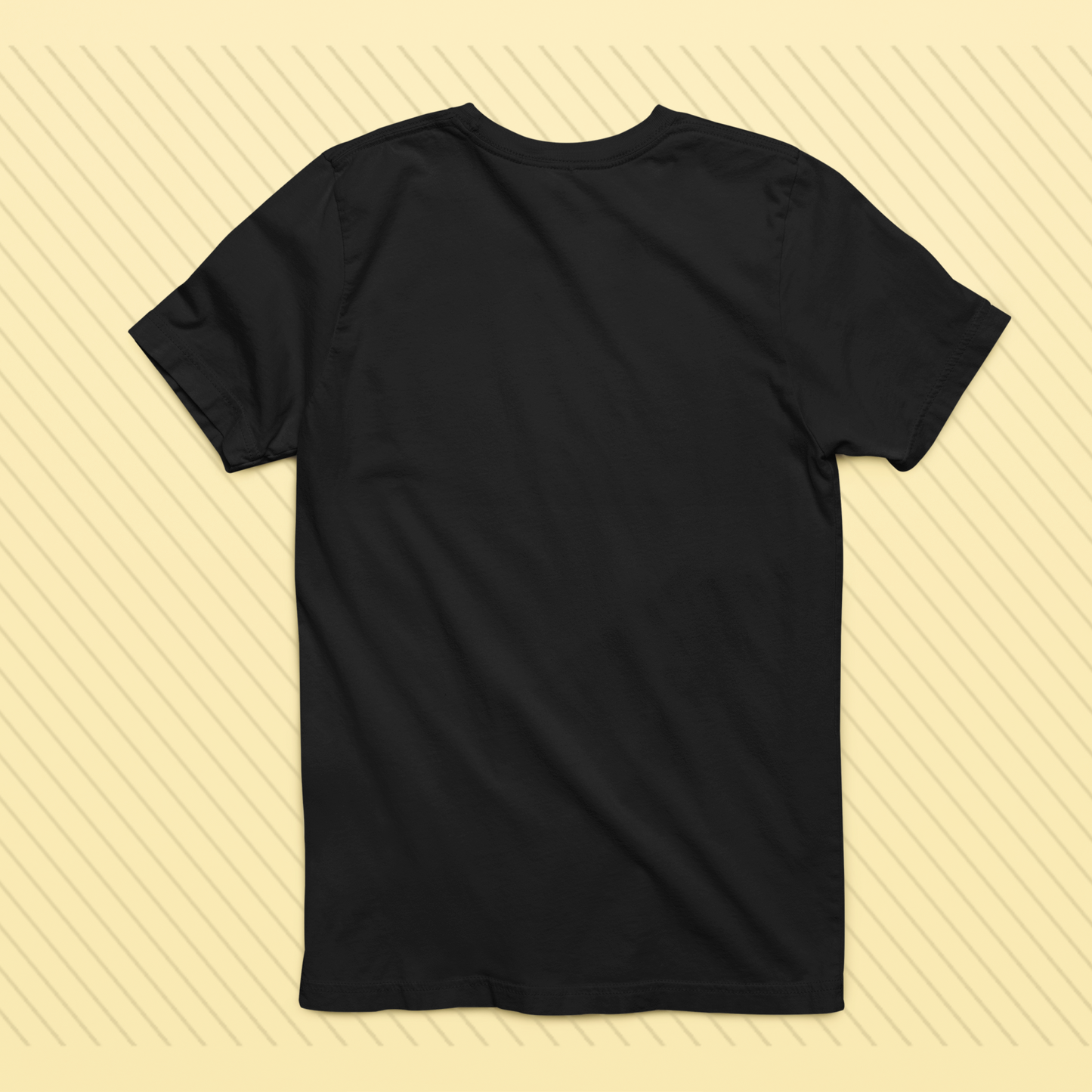 Solid Royal Black Round Neck Cotton T-Shirt