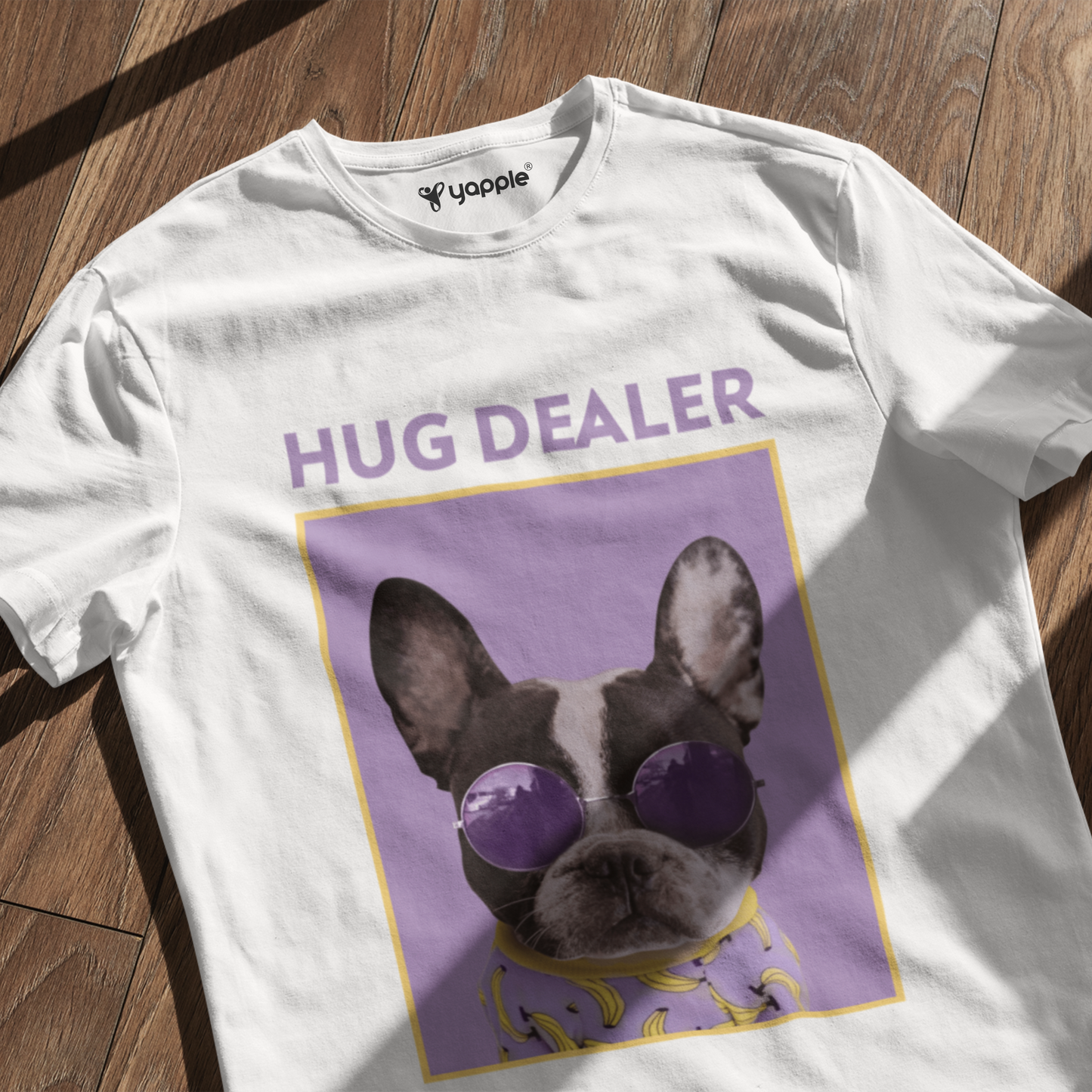 Hug Dealer Round Neck Cotton T-Shirt - White