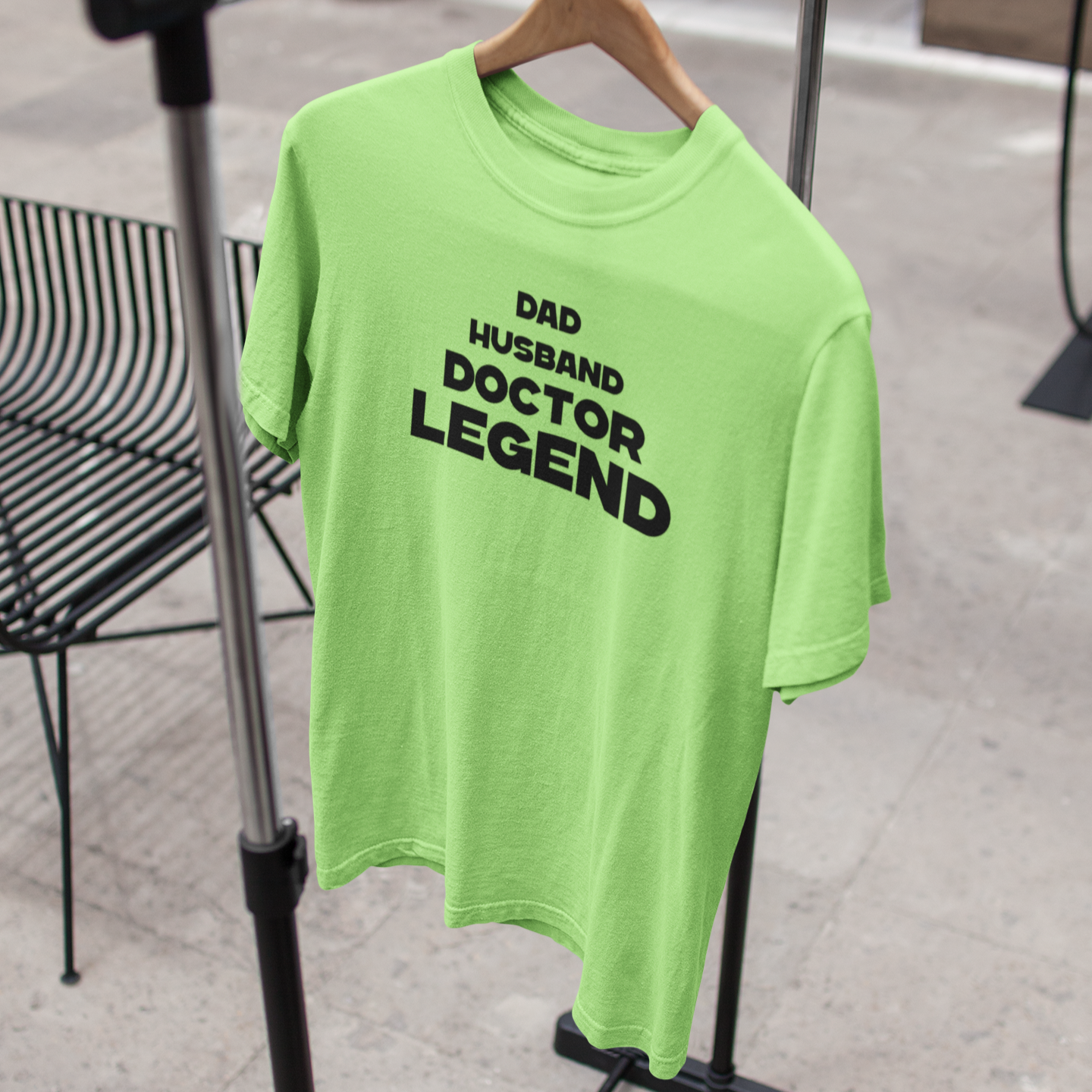 Dad Husband Doctor Legend Green Color Round Neck Cotton T-shirt