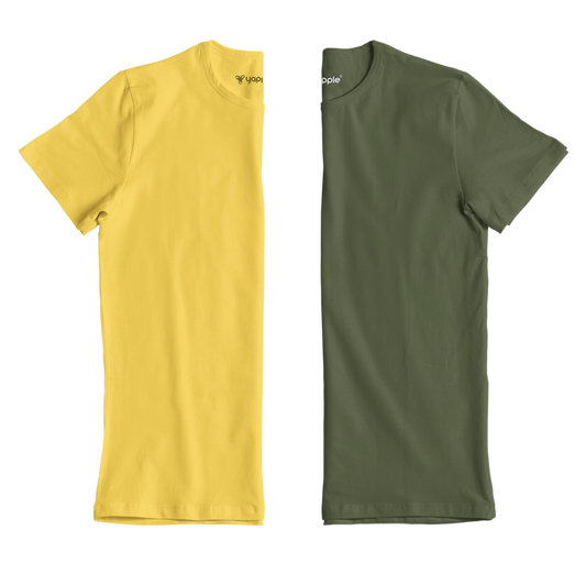 Sunshine & Sprout Round Neck T-Shirt Duo (Yellow & Green)