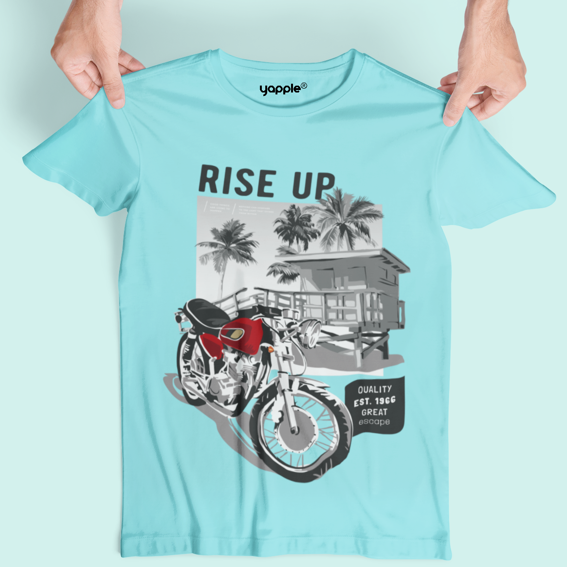 Rise Up Men Printed Round Neck T-Shirt - Marine Blue