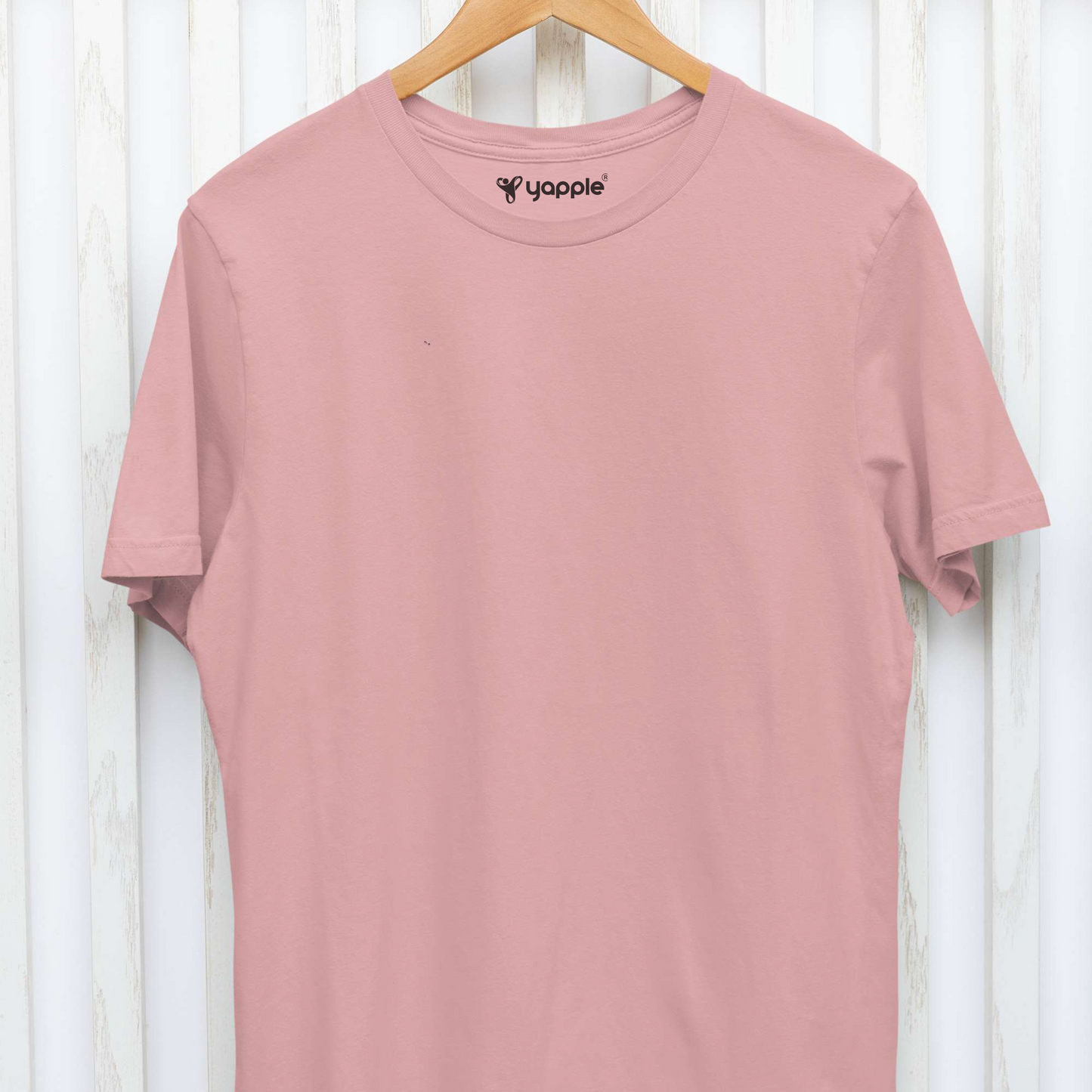 Plain Peachy Pink Round Neck T-Shirt