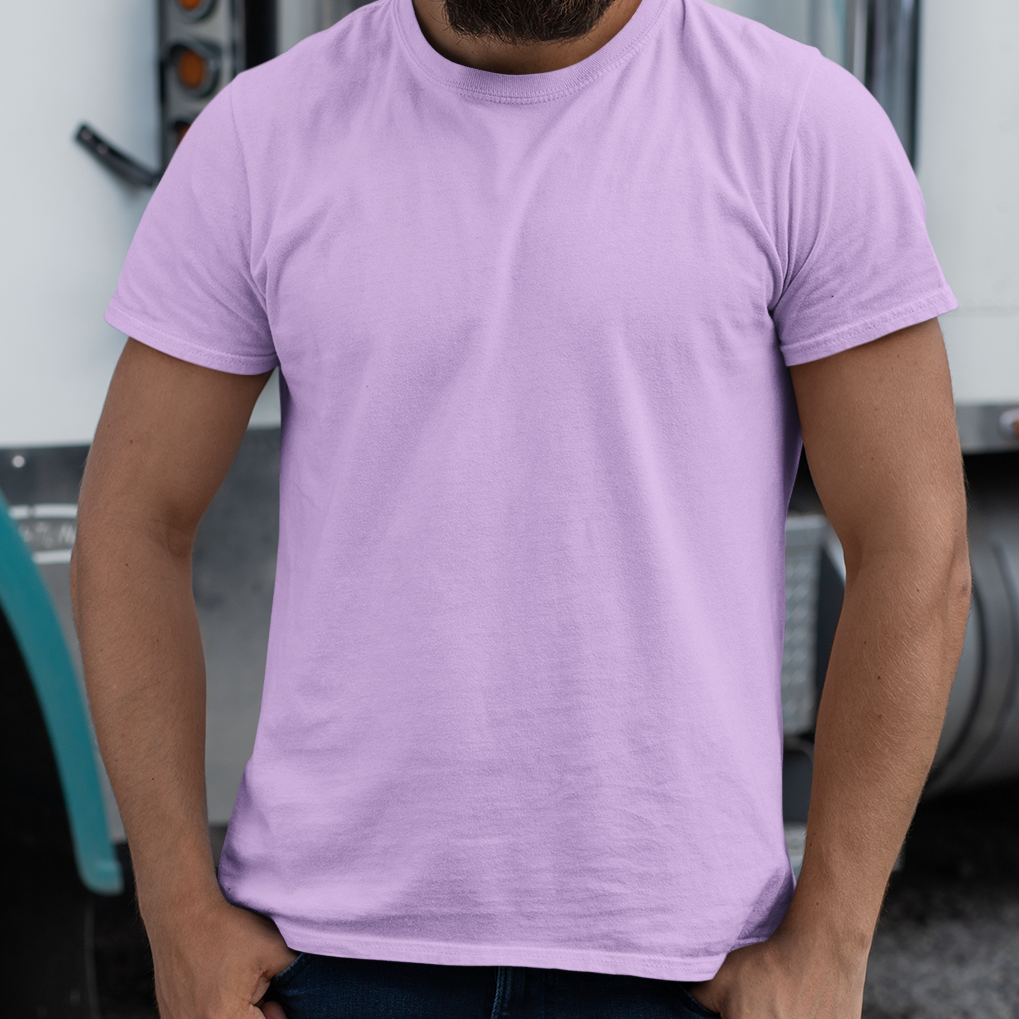 Solid Purple Color Round Neck Cotton T-Shirt