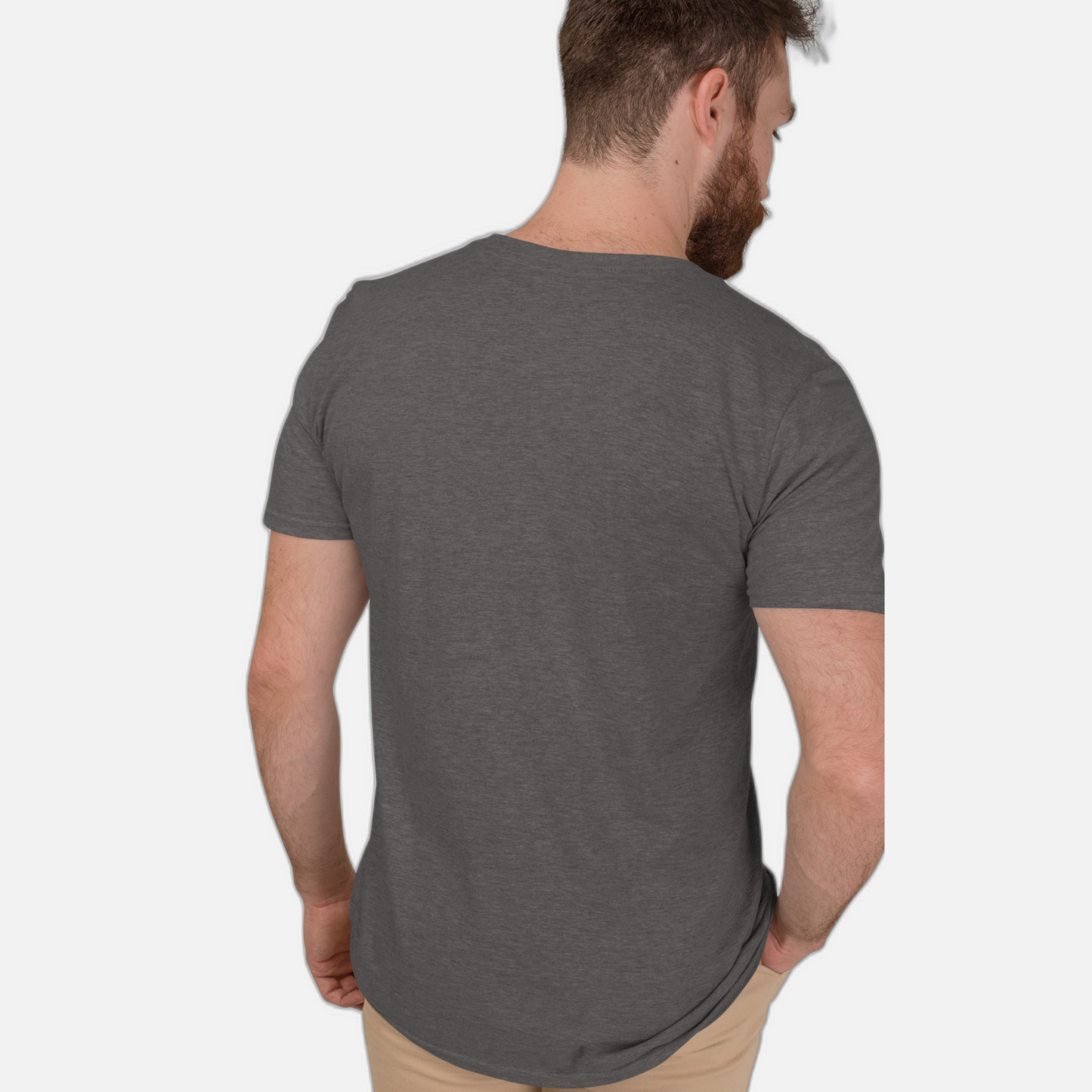 Round Neck Plain T-Shirt Grey Melange