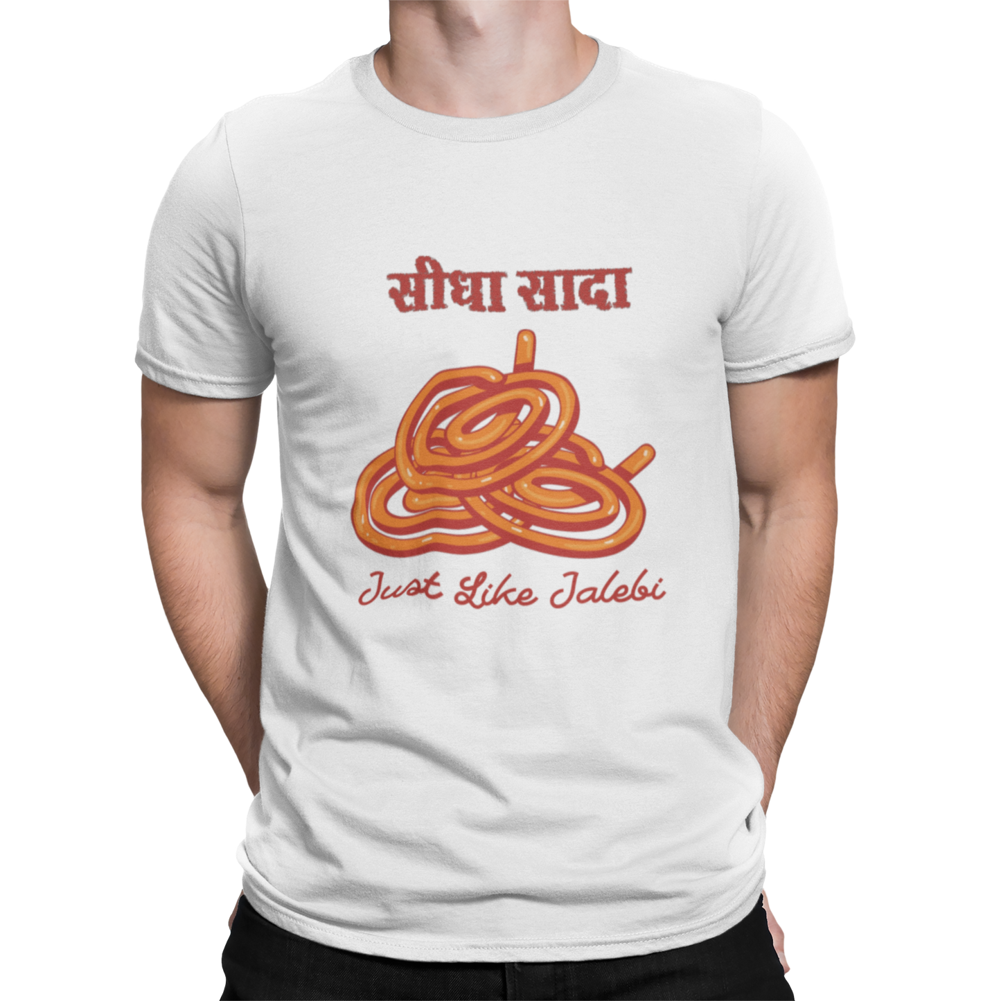 Sidha Sada Like Jalebi Printed T-Shirt - White