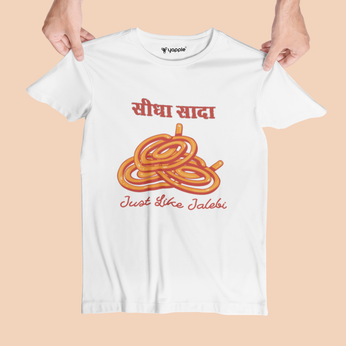 Sidha Sada Like Jalebi Printed T-Shirt - White