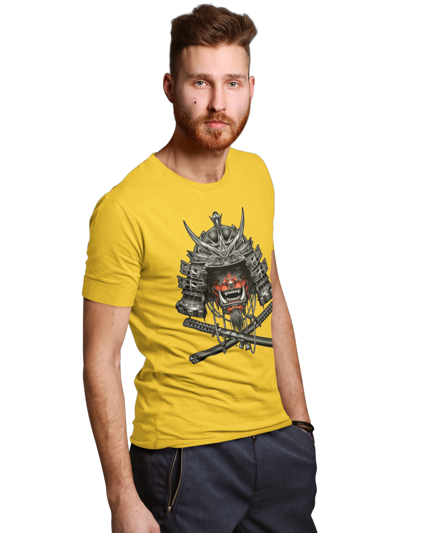 Samurai Warrior Round Neck Cotton T-Shirt