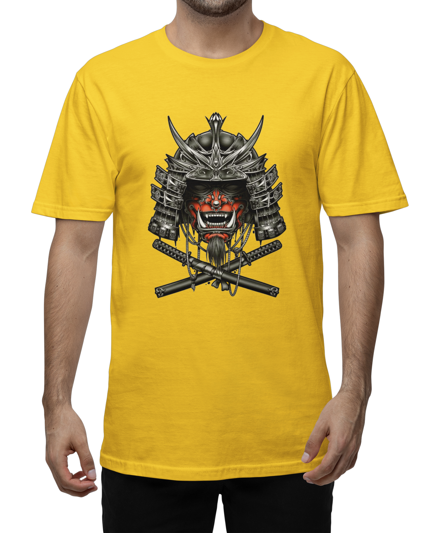 Samurai Warrior Round Neck Cotton T-Shirt