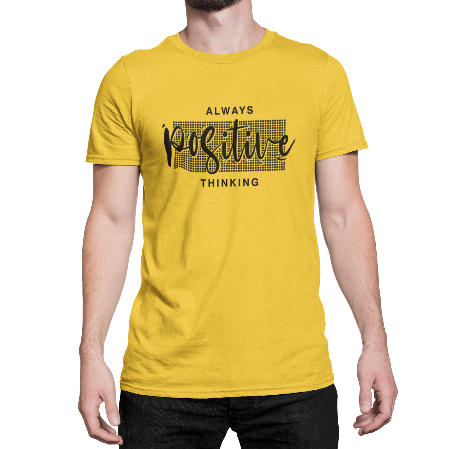Men Printed Tee Shirts - Vibrant Yellow