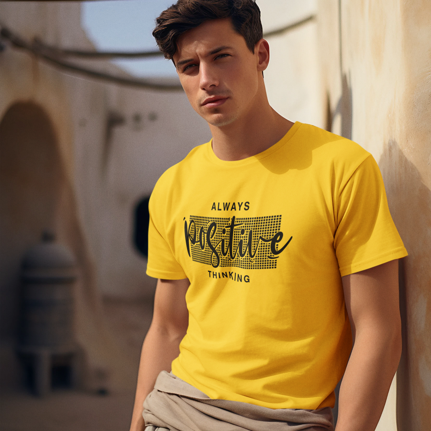 Men Printed Tee Shirts - Vibrant Yellow