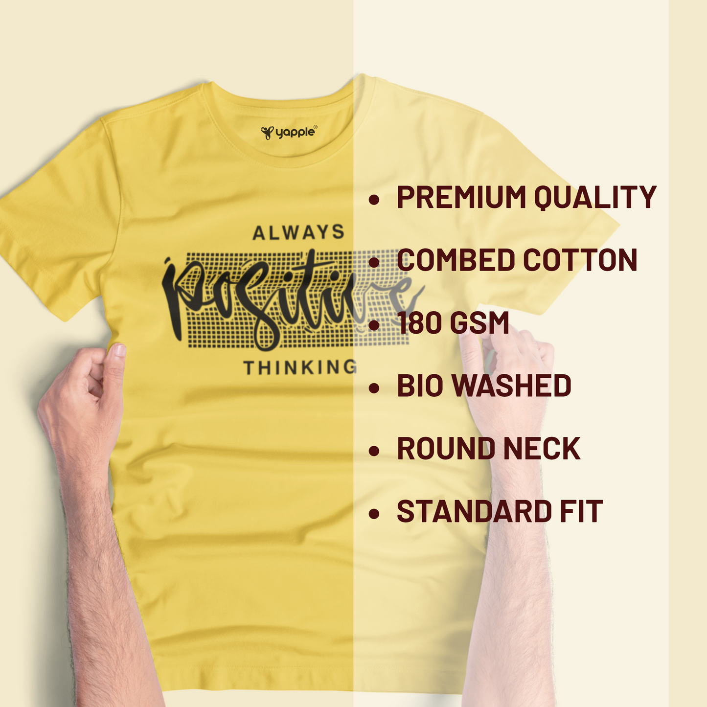 Men Printed Tee Shirts - Vibrant Yellow