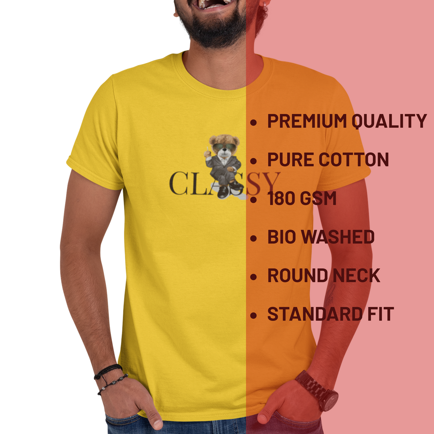 Classy Ted Round Neck Cotton T-Shirt