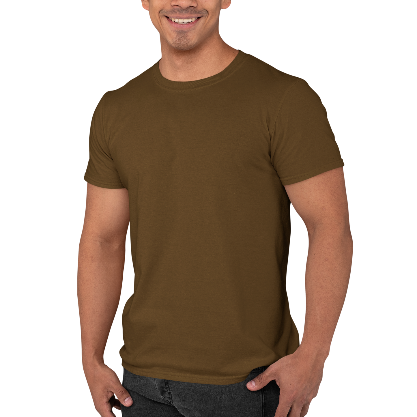 Green & Brown T-Shirt Combo Crewneck: 100% Cotton Comfort (2-Pack)