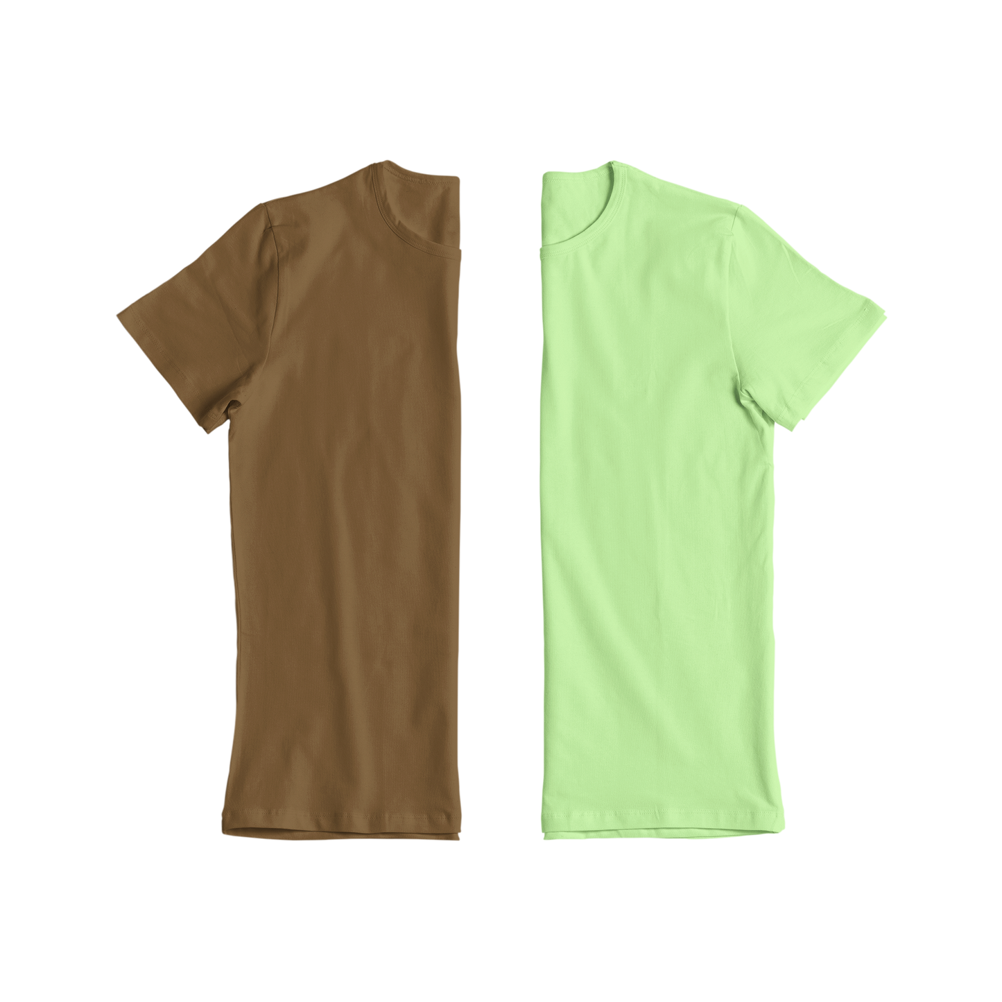 Green & Brown T-Shirt Combo Crewneck: 100% Cotton Comfort (2-Pack)