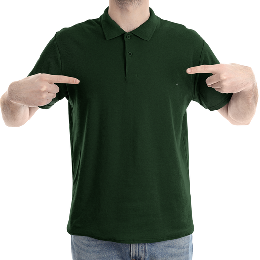 Plain Green Color Polo Neck T-Shirt