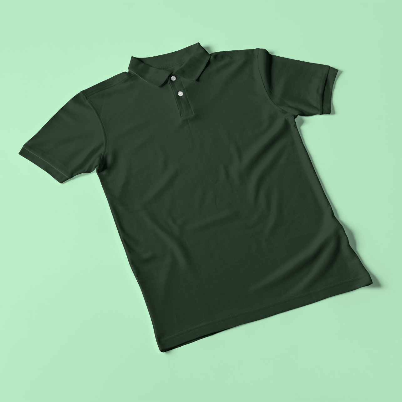 Plain Green Color Polo Neck T-Shirt