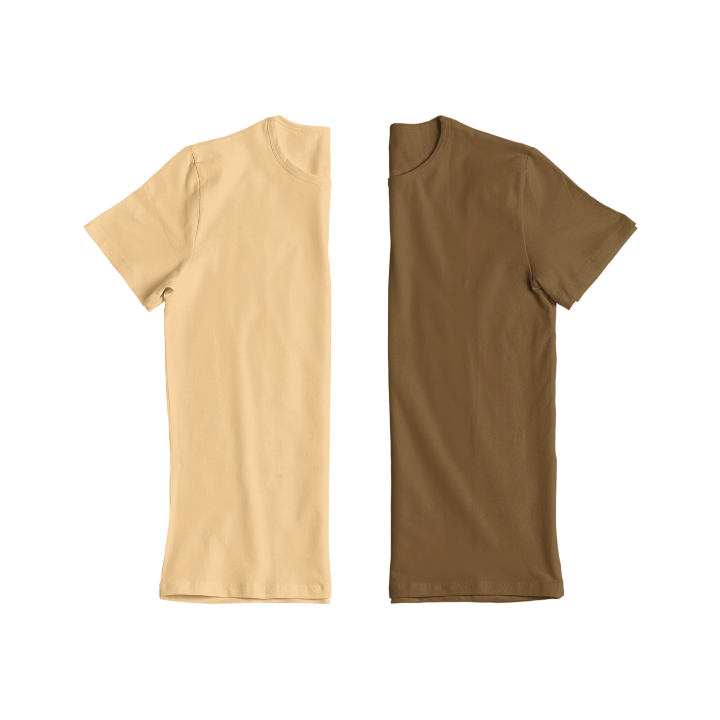 Orange & Mocha: Classic Crewneck T-Shirt Combo (2-Pack, 100% Cotton)