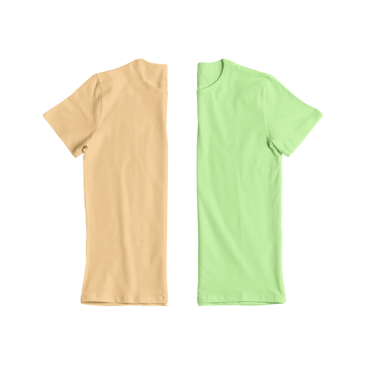 Bright Basics: Orange & Green Crewneck T-Shirt Duo