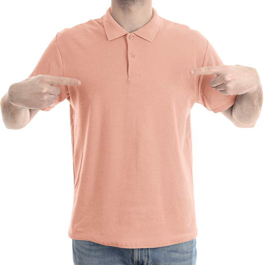 Plain Peach Color Polo Neck T-Shirt