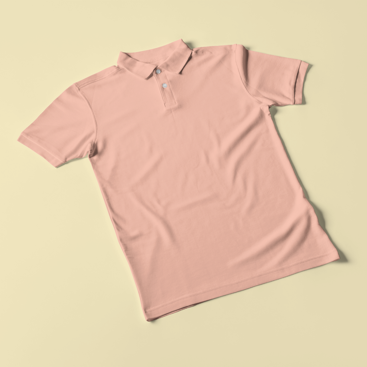 Plain Peach Color Polo Neck T-Shirt