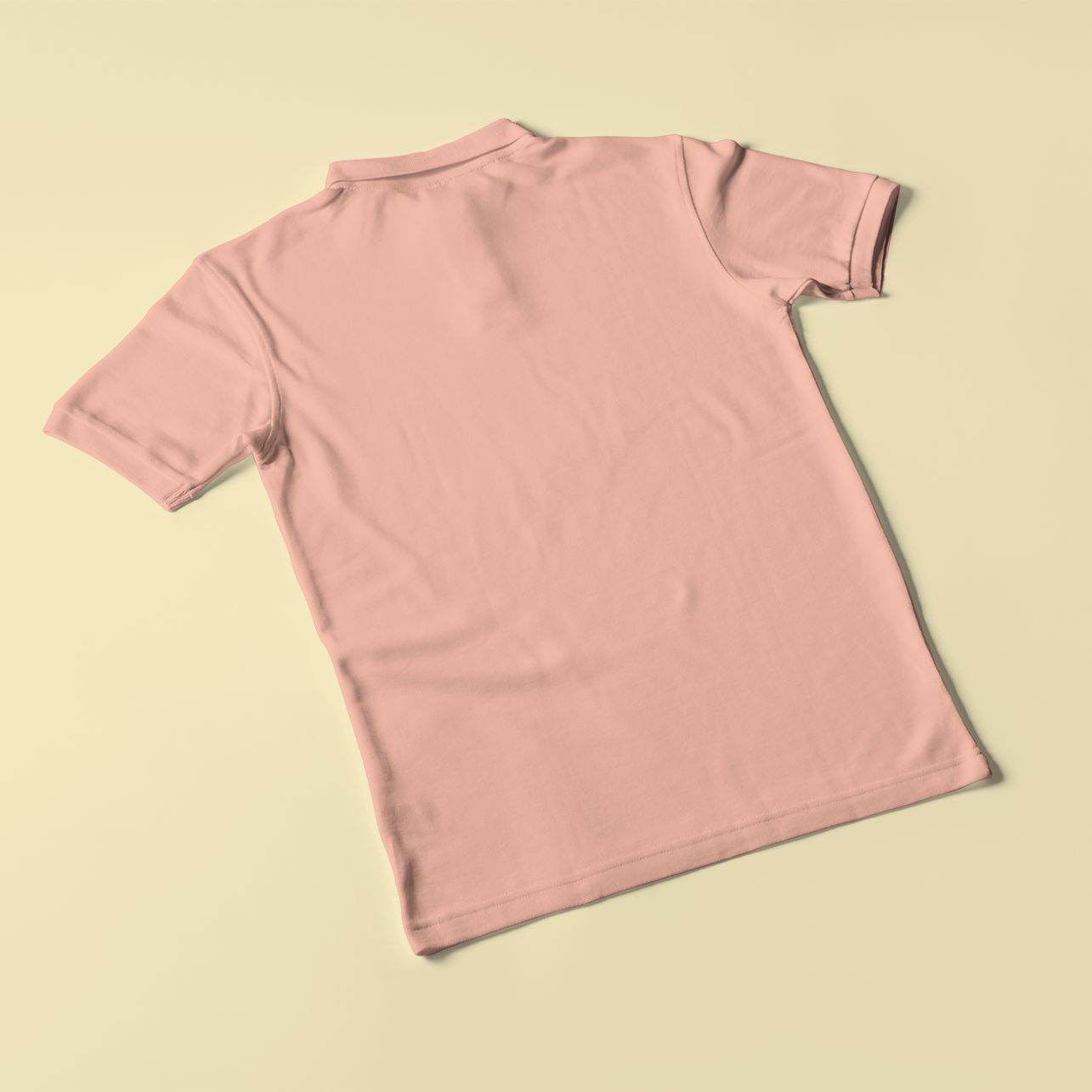 Plain Peach Color Polo Neck T-Shirt