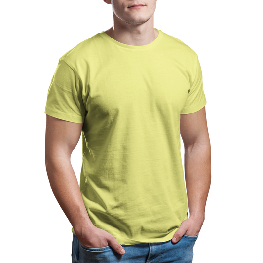 Plain Round Neck Yellow Color Cotton T-Shirt