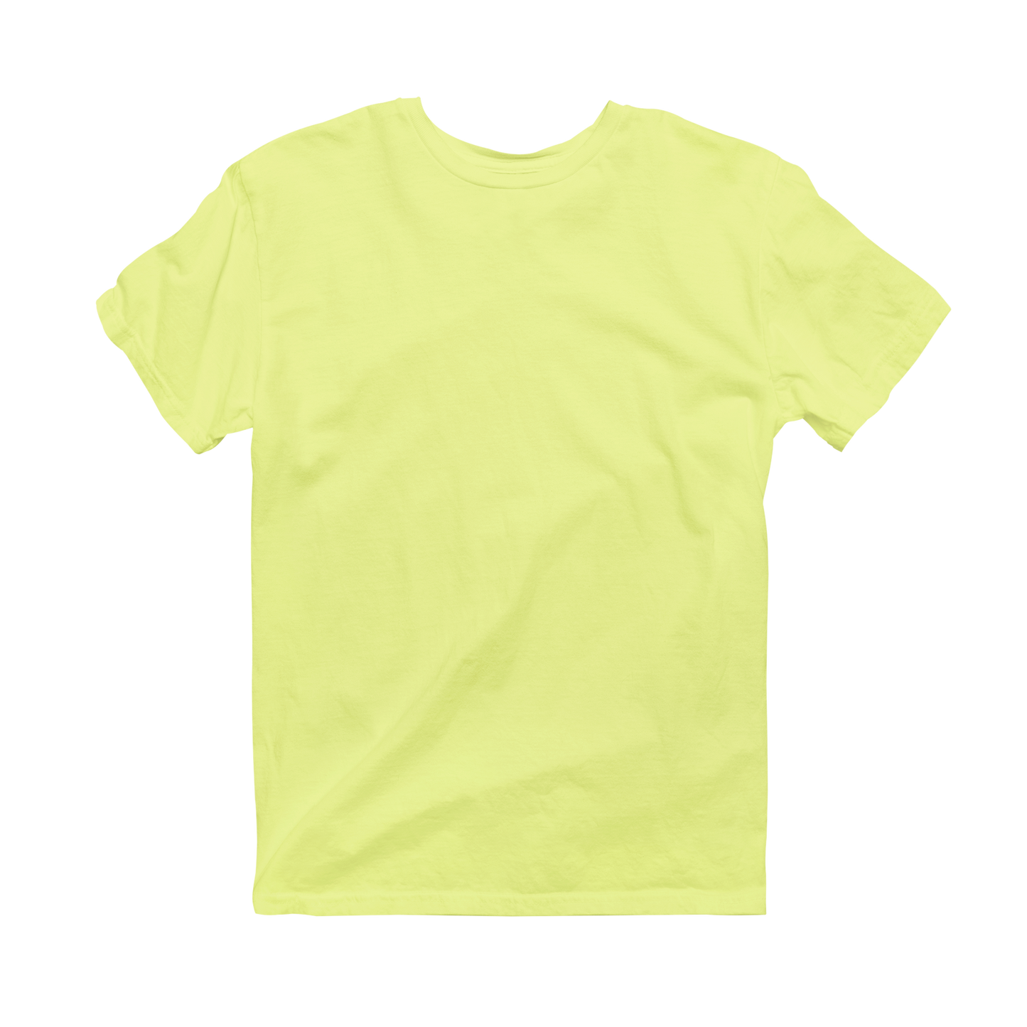 Plain Round Neck Yellow Color Cotton T-Shirt