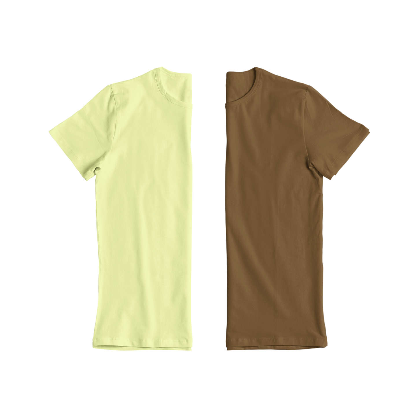 Sunny Days & Grounded Style: Crewneck T-Shirt Pack Of 2 (Yellow & Brown T-Shirt Combo)