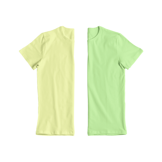 Summer Brights: Crewneck T-Shirt Combo (Yellow & Green)